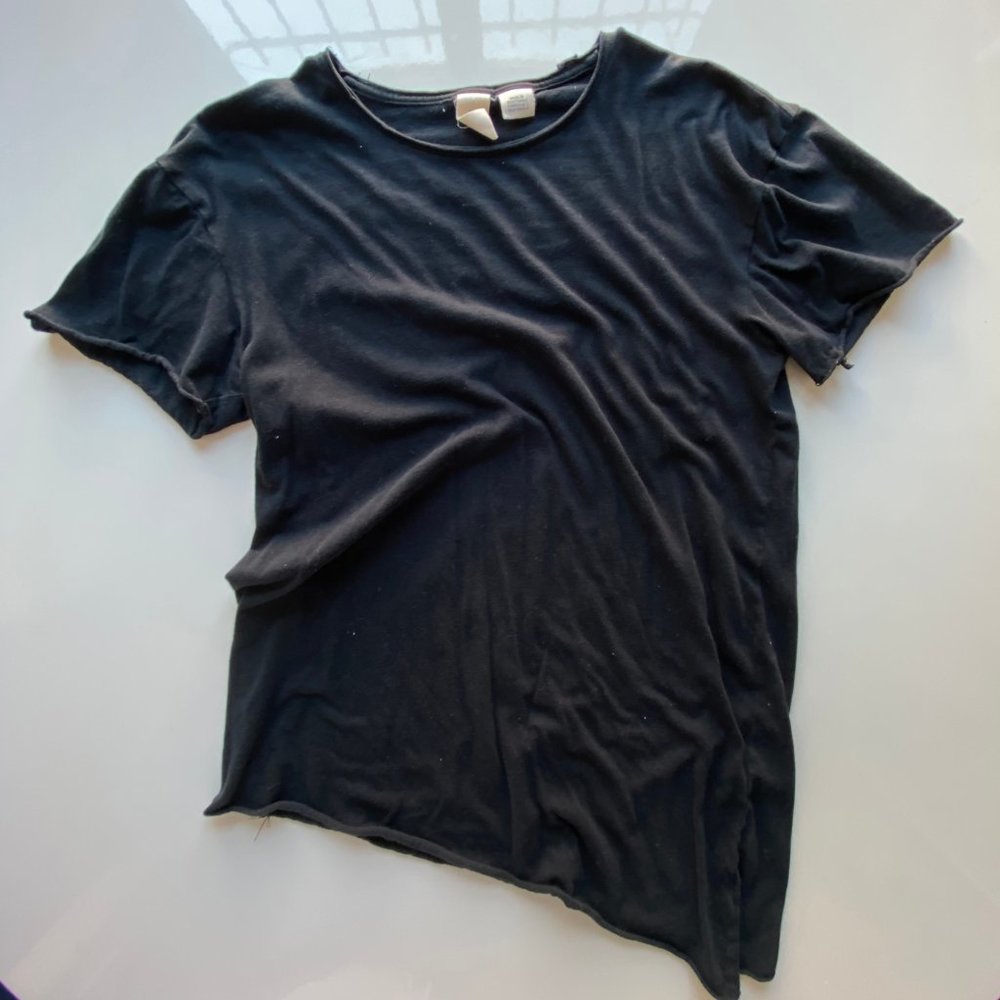 Men's Black Asymmetrical T-Shirt